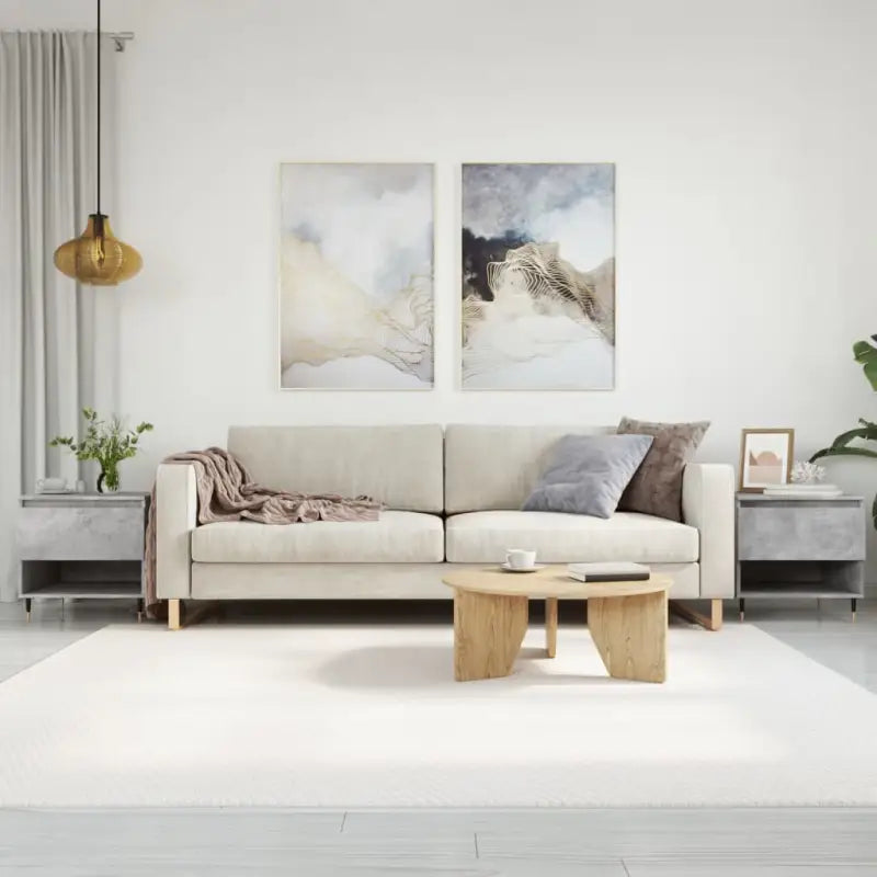 Salontafel met bewerkt hout en metalen poten voor stijlvolle woonruimte - Betongrijs / 2 - Salontafels