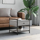 Salontafel met bewerkt hout en verstelbare poten voor elegante woonkamer - Grijs sonoma / 1 / 50 cm - Salontafels
