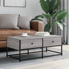 Salontafel met bewerkt hout en verstelbare poten voor elegantie - Grijs sonoma / 1 / 100 cm - Salontafels