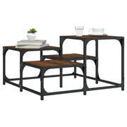 Salontafel met bewerkt hout metalen frame en verstelbare poten - Salontafels