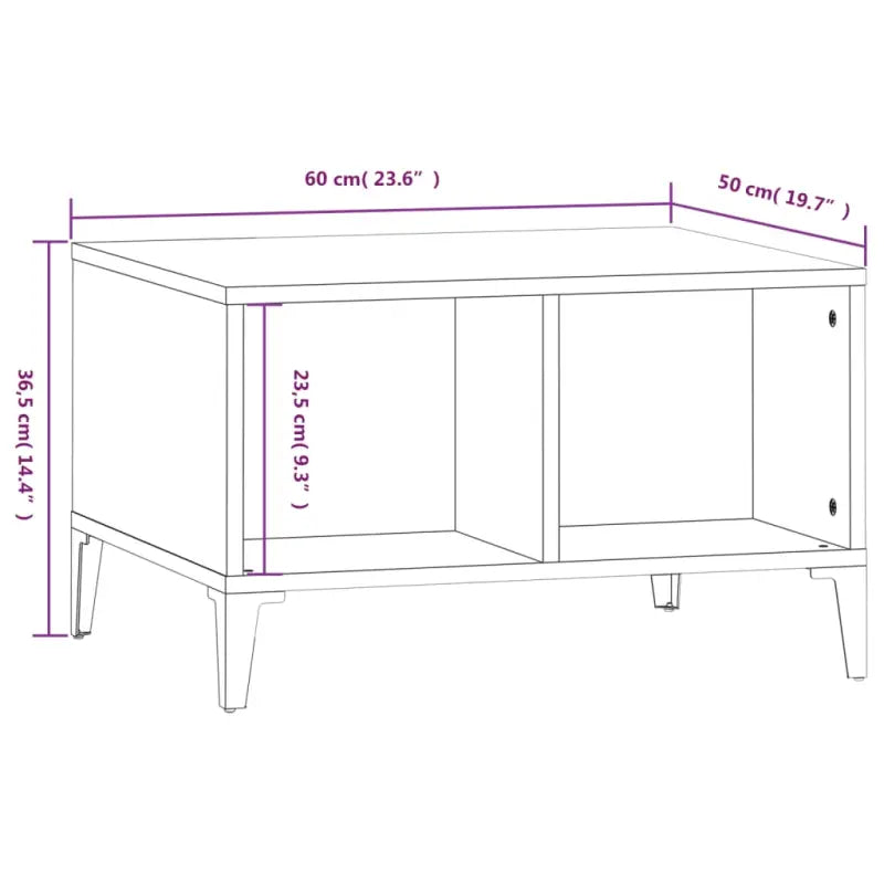 Salontafel met bewerkt hout voor industriële charme en opbergruimte - Gerookt eiken / 1 - Salontafels