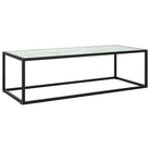 Salontafel met gehard glas en gepoedercoat staal voor moderne woonkamers - Wit / 120 x 50 x 35 cm / 1 - Salontafels