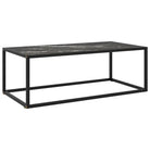 Salontafel met gehard glas en gepoedercoat staal voor moderne woonkamers - marmerzwart / 100 x 50 x 35 cm / 1