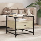 Salontafel met glazen blad en gerookt eiken afwerking - Sonoma eiken / 1 - Salontafels
