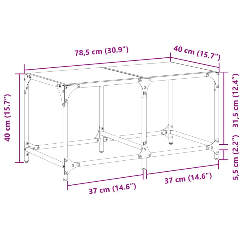 Salontafel met glazen blad voor een elegante woonkamer uitstraling - Salontafels