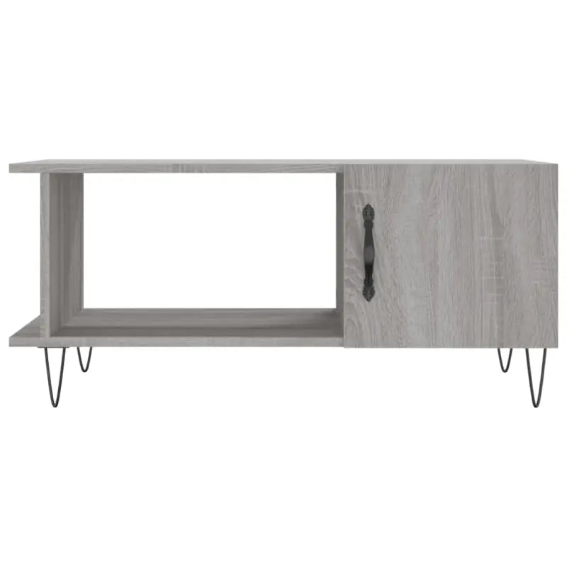 Salontafel met ijzeren poten en bewerkt hout in grijs sonoma - Salontafels