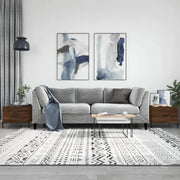 Salontafel met ijzeren poten en bewerkt hout voor een elegante woonkamer - Salontafels