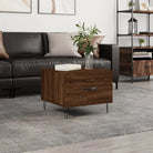 Salontafel met ijzeren poten en bewerkt hout voor een elegante woonkamer - bruin eikenkleur / 1 - Salontafels
