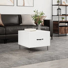 Salontafel met ijzeren poten en bewerkt hout voor een elegante woonkamer - Wit / 1 - Salontafels