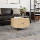 Salontafel met ijzeren poten en bewerkt hout voor een elegante woonkamer - Sonoma eiken / 1 - Salontafels