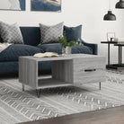 Salontafel met ijzeren poten en bewerkt hout voor een stijlvolle woonkamer - Grijs sonoma / 1 - Salontafels