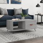 Salontafel met ijzeren poten en bewerkt hout voor een stijlvolle woonkamer - Grijs sonoma / 1 - Salontafels