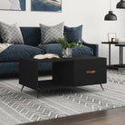 Salontafel met ijzeren poten en bewerkt hout voor een stijlvolle woonkamer - Salontafels