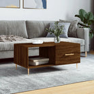 Salontafel met ijzeren poten en bewerkt hout voor elegante woonkamerstijl - bruin eikenkleur / 1 - Salontafels