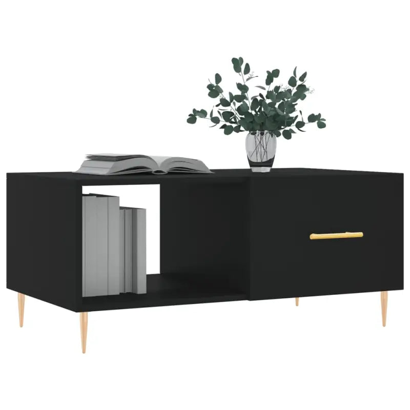 Salontafel met ijzeren poten en bewerkt hout voor elegante woonkamerstijl - Salontafels