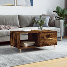 Salontafel met ijzeren poten en bewerkt hout voor elegante woonkamerstijl - Gerookt eiken / 1 - Salontafels