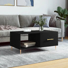 Salontafel met ijzeren poten en bewerkt hout voor elegante woonkamerstijl - Zwart / 1 - Salontafels