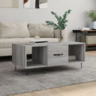 Salontafel met ijzeren poten en bewerkt hout voor elegante woonkamer - Grijs sonoma / 1 - Salontafels