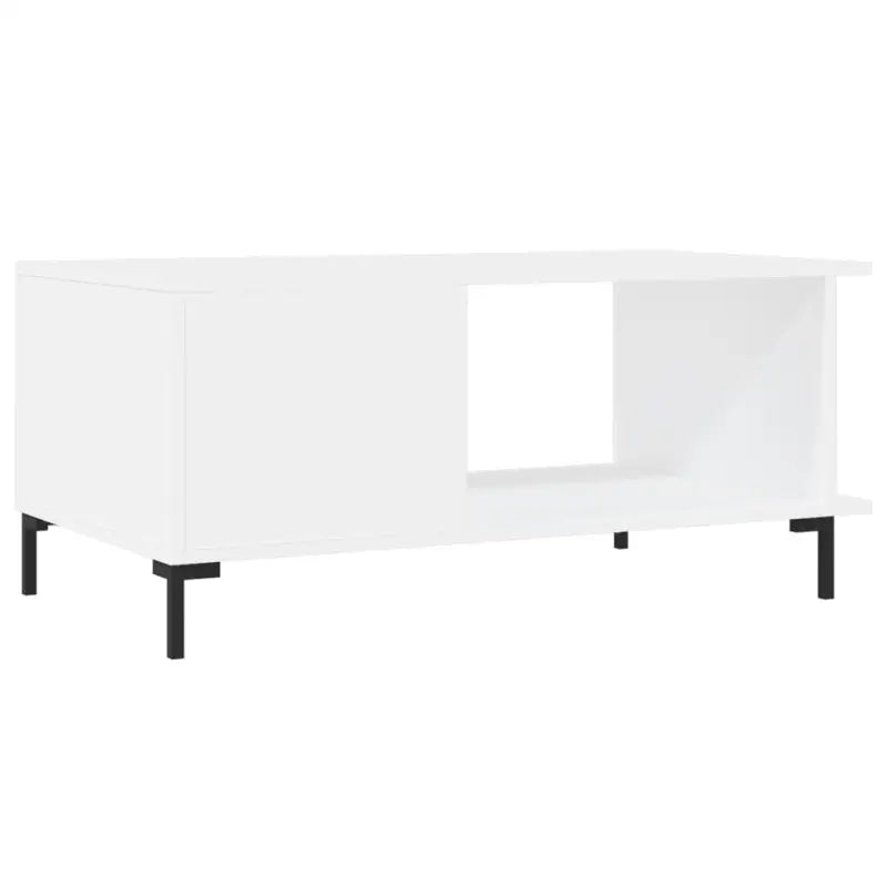 Salontafel met ijzeren poten en bewerkt hout voor elegante woonkamer - Salontafels