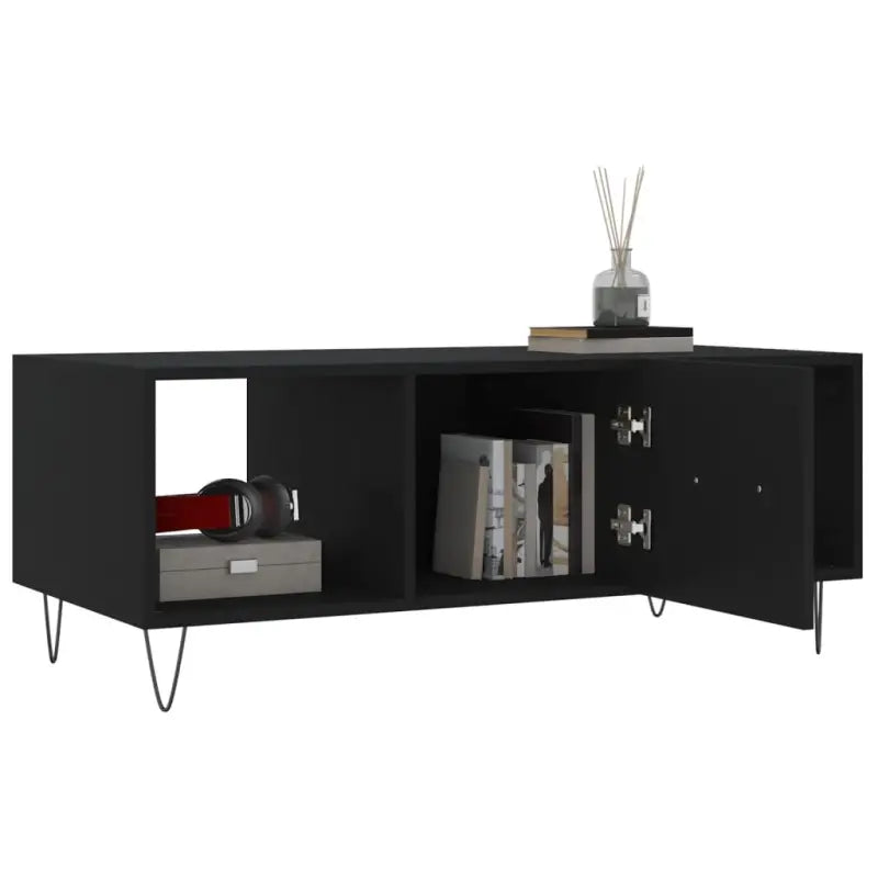 Salontafel met ijzeren poten en bewerkt hout voor elegante woonkamer - Salontafels