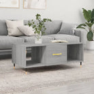 Salontafel met ijzeren poten en bewerkt hout voor elegante woonkamer - Grijs sonoma / 1 - Salontafels