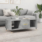 Salontafel met ijzeren poten en bewerkt hout voor elegante woonkamer - Betongrijs / 1 - Salontafels