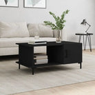 Salontafel met ijzeren poten en bewerkt hout voor elegante woonkamer - Zwart / 1 - Salontafels