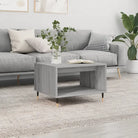 Salontafel met ijzeren poten en bewerkt hout voor elegante woonstijl - Grijs sonoma / 1 - Salontafels