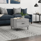 Salontafel met ijzeren poten en hoogglans wit bewerkt hout - Grijs sonoma / 1 - Salontafels