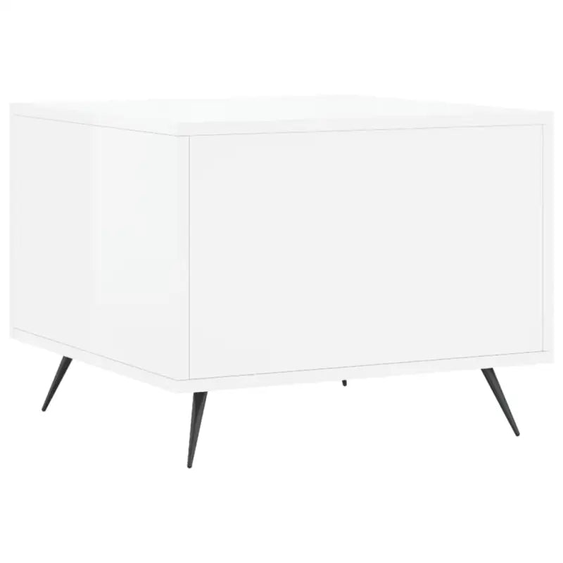 Salontafel met ijzeren poten en hoogglans wit bewerkt hout - Salontafels