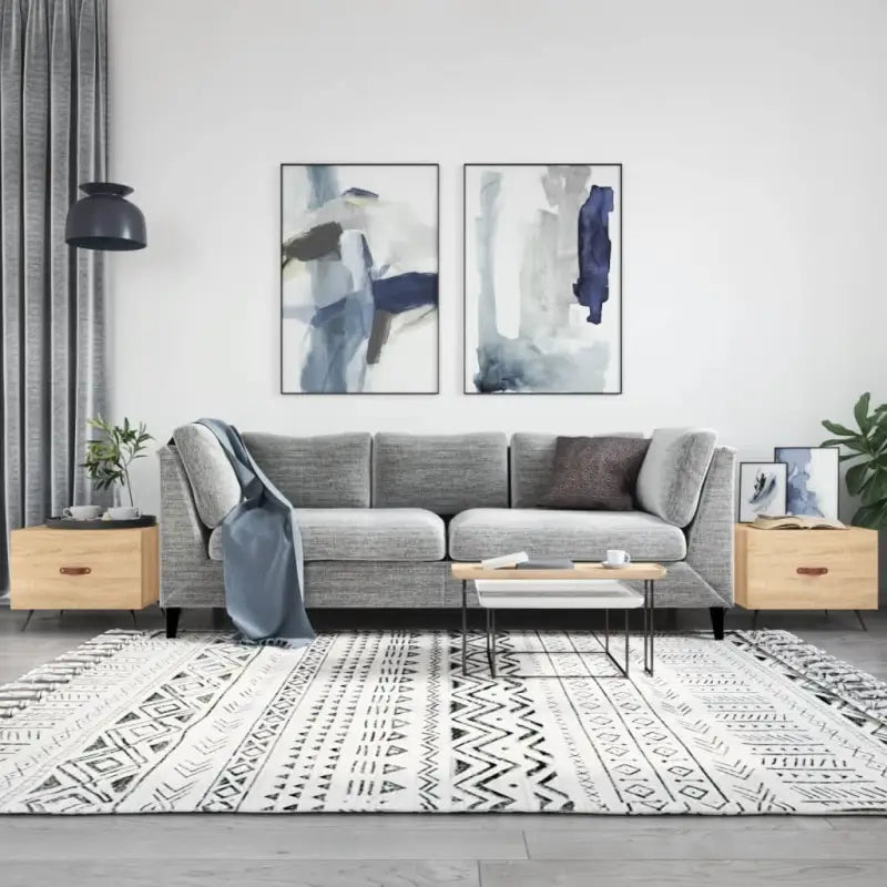 Salontafel met ijzeren poten en hoogglans wit bewerkt hout - Sonoma eiken / 2 - Salontafels