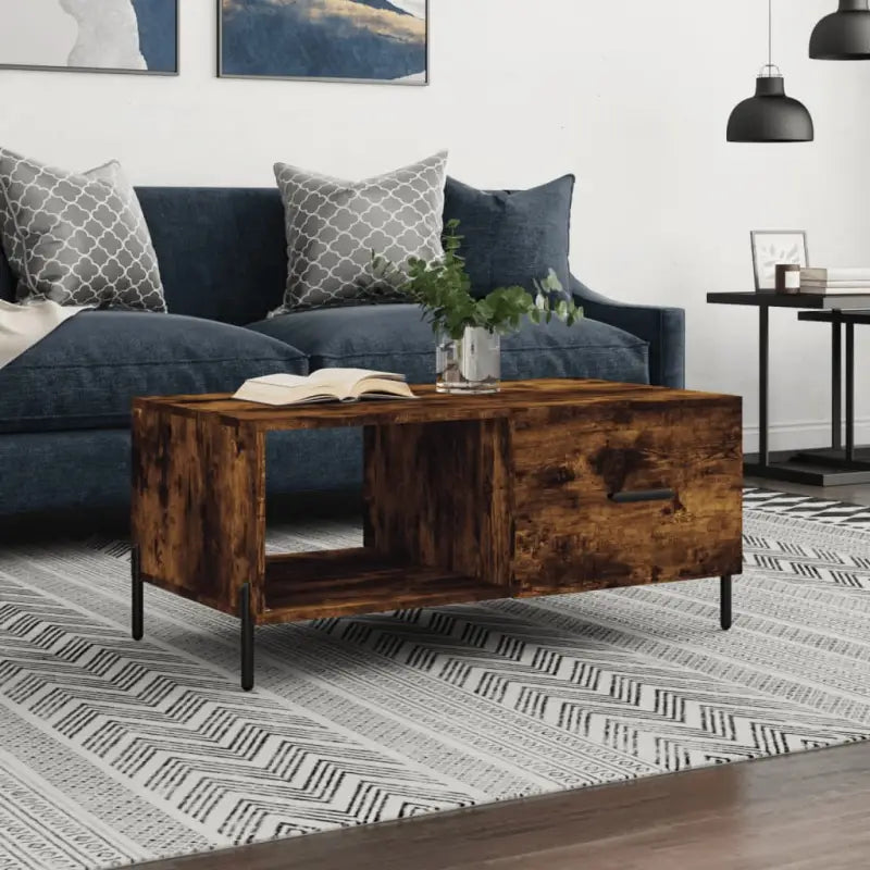 Salontafel met ijzeren poten in grijs sonoma bewerkt hout - Gerookt eiken / 1 - Salontafels