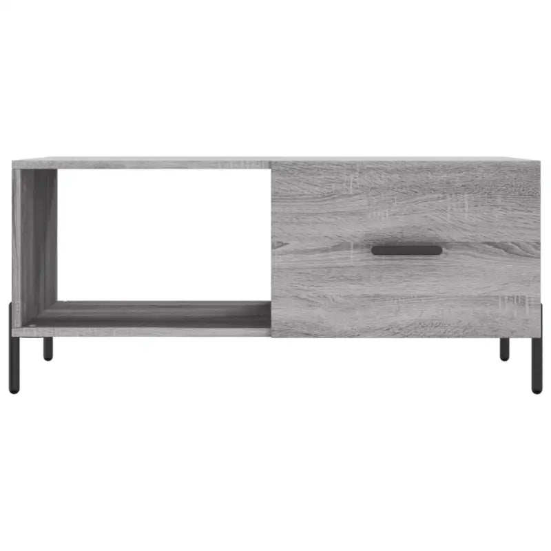 Salontafel met ijzeren poten in grijs sonoma bewerkt hout - Salontafels