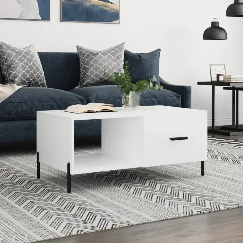 Salontafel met ijzeren poten in grijs sonoma bewerkt hout - Wit / 1 - Salontafels
