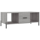 Salontafel met ijzeren poten in grijs Sonoma van bewerkt hout - Salontafels