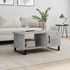 Salontafel met ijzeren poten van bewerkt hout voor een elegante woonkamer - Betongrijs / 1 - Salontafels