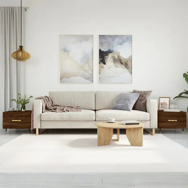 Salontafel met ijzeren poten van bewerkt hout voor elegantie - bruin eikenkleur / 2 - Salontafels