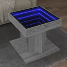 Salontafel met LED-infinity spiegel in bewerkt hout en grijs Sonoma - Grijs sonoma / 1 - Salontafels
