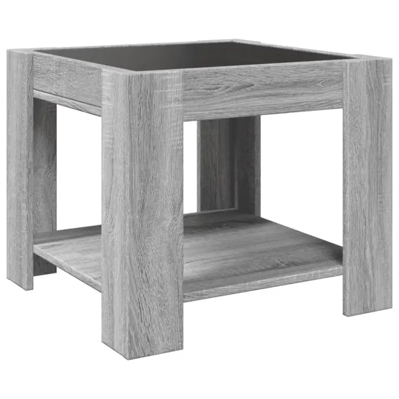 Salontafel met LED-infinity spiegel in grijs Sonoma bewerkt hout - Salontafels