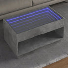 Salontafel met LED-infinity spiegel in grijs sonoma van bewerkt hout - Betongrijs / 1 / 90 cm - Salontafels