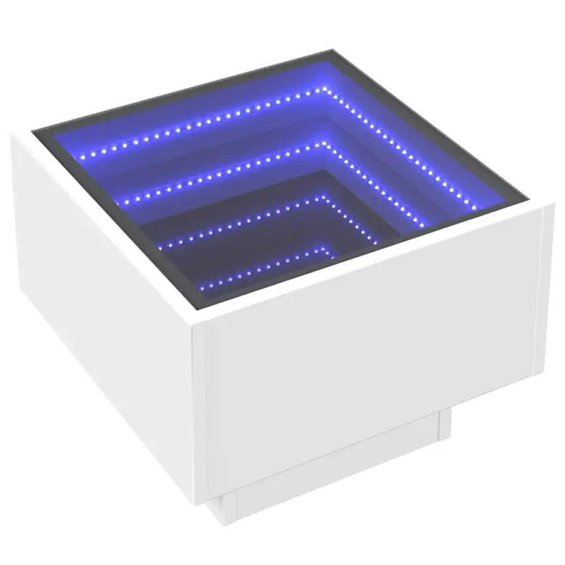 Salontafel met LED-infinity spiegel van bewerkt hout voor elke ruimte - Salontafels