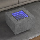 Salontafel met LED-infinity spiegel van bewerkt hout voordelig - Betongrijs / 60 x 60 x 40 cm / 1 - Salontafels