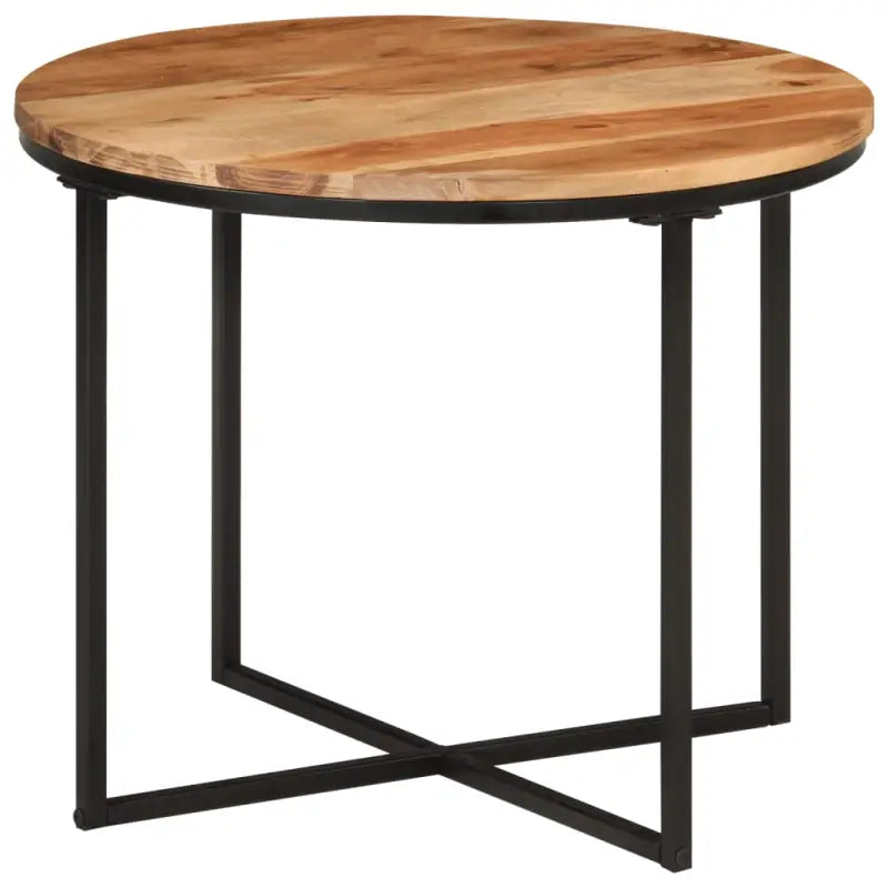 Salontafel met massief acaciahout en ijzeren poten voor stijlvolle woonkamer - 55 x 55 x 45 cm / 1 - Salontafels