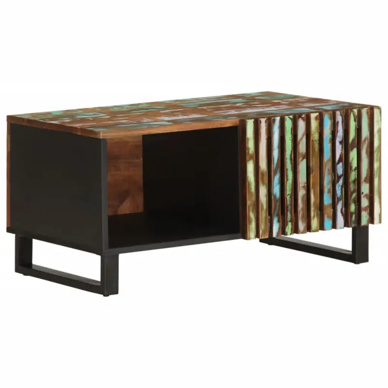 Salontafel met massief mangohout en glazen tafelblad - Multikleur / 1 / Massief acaciahout - Salontafels