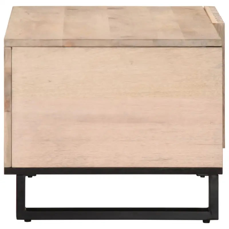 Salontafel met massief mangohout en glazen tafelblad - Salontafels