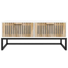 Salontafel met metalen poten en bewerkt hout voor een stijlvolle kamer - Salontafels
