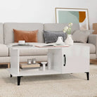 Salontafel met metalen poten en hoogglans wit afwerking van bewerkt hout - Hoogglans wit / 1 - Salontafels
