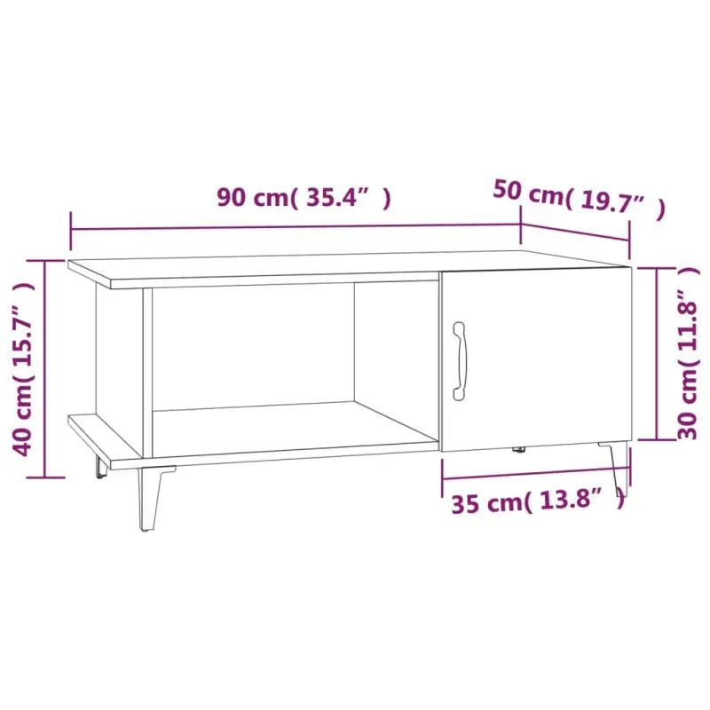 Salontafel met metalen poten en hoogglans wit afwerking van bewerkt hout - Salontafels