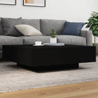 Salontafel met modern design van bewerkt hout voor in de woonkamer - Zwart / 100 x 100 x 31 cm / 1 - Salontafels