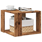 Salontafel met opbergruimte in bewerkt hout en grijs sonoma - Oud hout / 40 x 40 x 30 cm / 1 - Salontafels